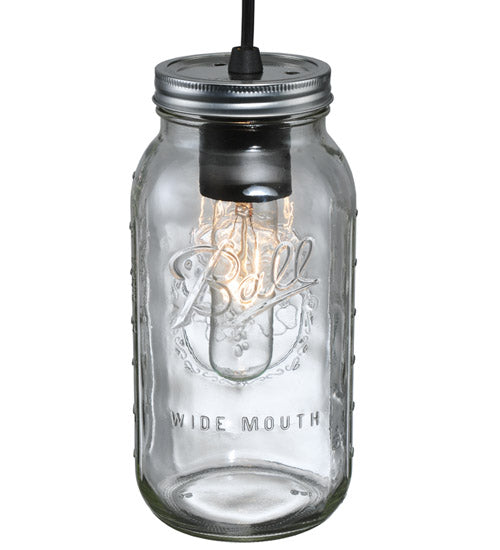 4.75" Wide Clear Glass Mason Jar Pendant 1 | The Cabin Shack