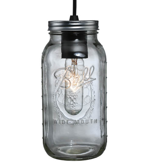 4.75" Wide Clear Glass Mason Jar Pendant 4 | The Cabin Shack