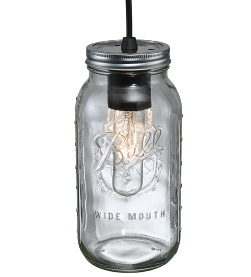 4.75" Wide Clear Glass Mason Jar Pendant 6 | The Cabin Shack