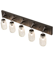 40" Wide 5 Clear Glass Mason Jar Vanity Light 4 | The Cabin Shack