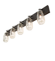 40" Wide 5 Clear Glass Mason Jar Vanity Light 5 | The Cabin Shack