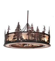 44" Wide Pine Forest Chandelier Fan 2 | The Cabin Shack