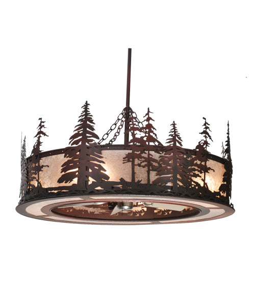 44" Wide Pine Forest Chandelier Fan 2 | The Cabin Shack