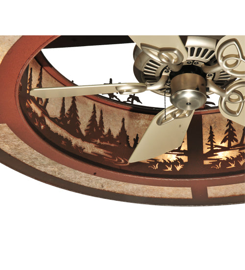 44" Wide Pine Forest Chandelier Fan 2 | The Cabin Shack
