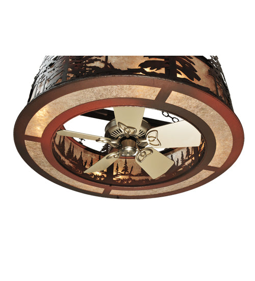 44" Wide Pine Forest Chandelier Fan 3 | The Cabin Shack
