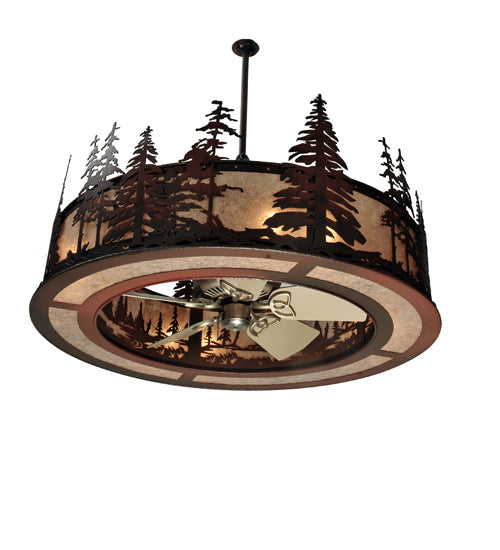 44" Wide Pine Forest Chandelier Fan 4 | The Cabin Shack