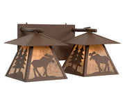 Rustic Vanity | Cascade Twin Moose Light | The Cabin Shack