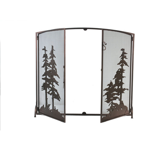 47" Wide Pine Forest Fireplace Screen 2 | The Cabin Shack