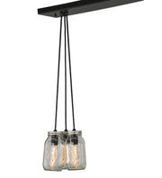 48" Long Double Clear Glass Mason Jar Island Pendant 3 | The Cabin Shack