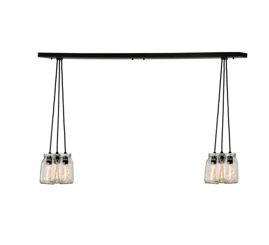 48" Long Double Clear Glass Mason Jar Island Pendant 4 | The Cabin Shack
