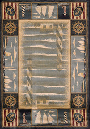 Yachtsmen Blue Rustic Rug Collection | The Cabin Shack
