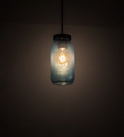 5" Wide Powder Blue Glass Mason Jar Pendant | The Cabin Shack