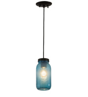 5" Wide Powder Blue Glass Mason Jar Pendant 2 | The Cabin Shack