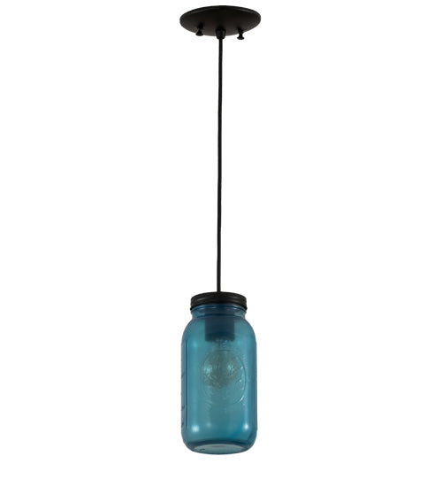 5" Wide Powder Blue Glass Mason Jar Pendant 5 | The Cabin Shack