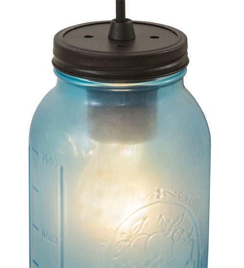 5" Wide Powder Blue Glass Mason Jar Pendant 3 | The Cabin Shack