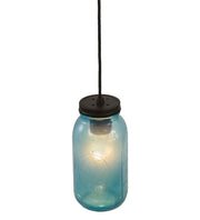 5" Wide Powder Blue Glass Mason Jar Pendant 4 | The Cabin Shack