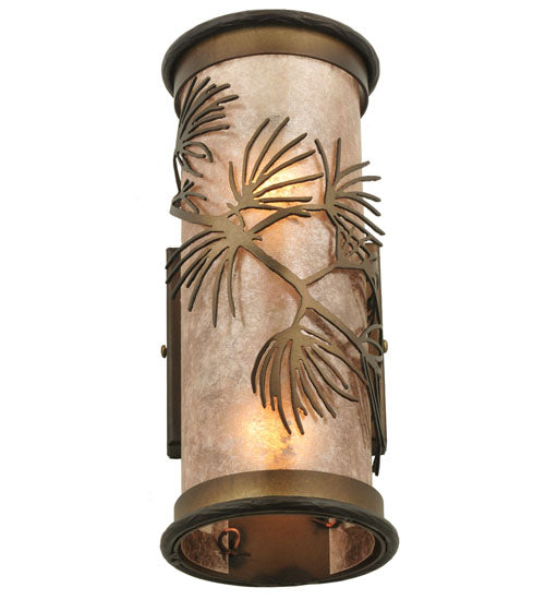 5" Wide Silver Pine Wall Sconce 2 | The Cabin Shack