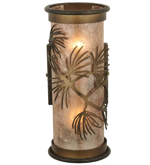 5" Wide Silver Pine Wall Sconce 3 | The Cabin Shack