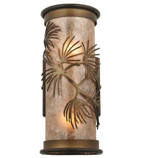 5" Wide Silver Pine Wall Sconce 5 | The Cabin Shack