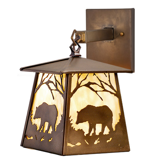 Antique Copper Majestic Woodland Bear Wall Sconce | The Cabin Shack