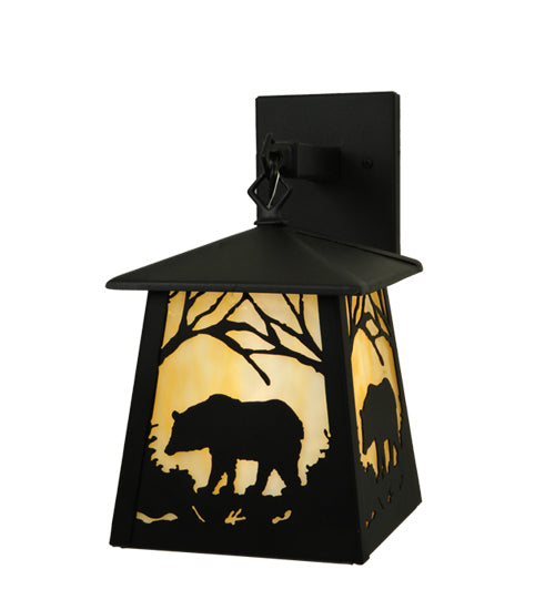Black Mica Majestic Woodland Bear Wall Sconce | The Cabin Shack