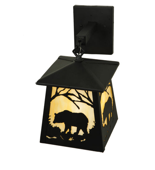Black Majestic Woodland Bear Wall Sconce Top | The Cabin Shack