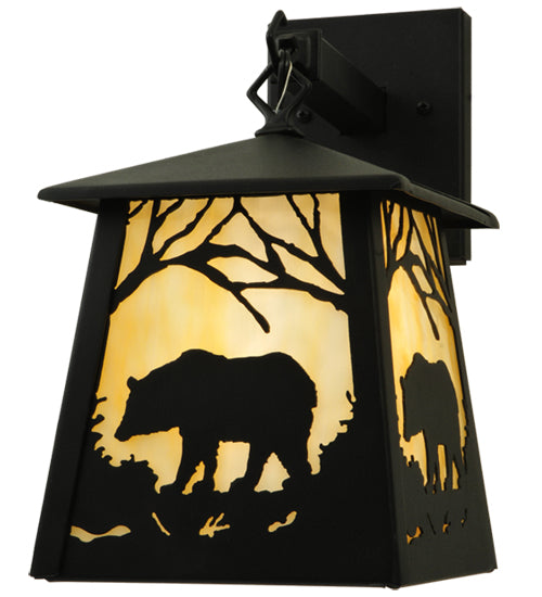 Black Majestic Woodland Bear Wall Sconce Close | The Cabin Shack