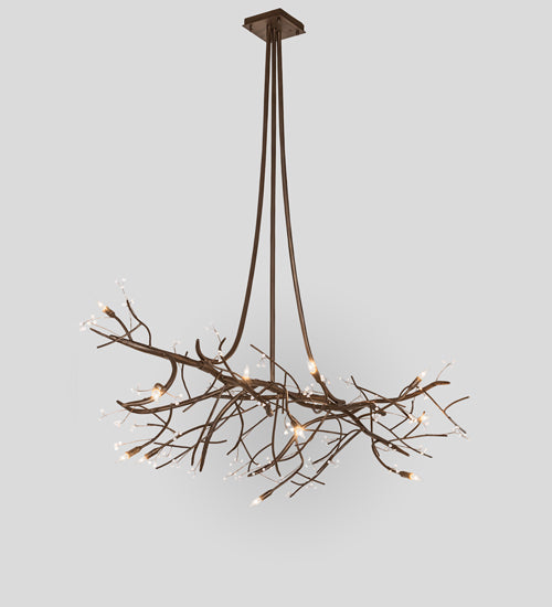 72" Long Budding Forest Pine Chandelier | The Cabin Shack