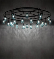 75" Wide 24 Blue Glass Mason Jar Pendant Chandelier 1 | The Cabin Shack