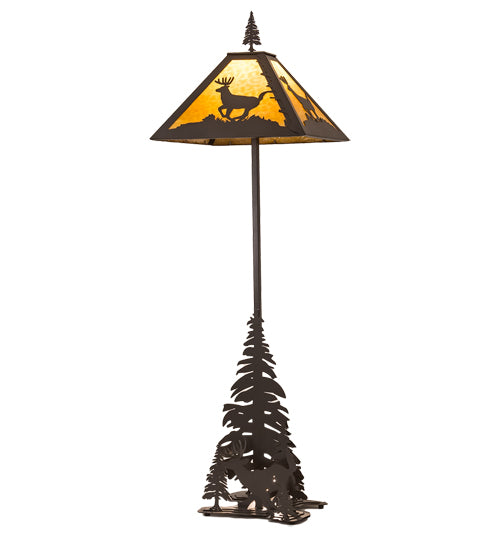 77" High Pine Tree Deer Floor Lamp 1 | The Cabin Shack
