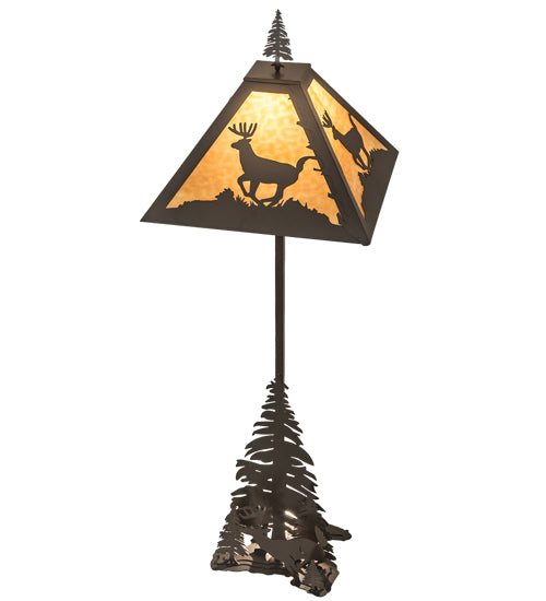 77" High Pine Tree Deer Floor Lamp 4 | The Cabin Shack