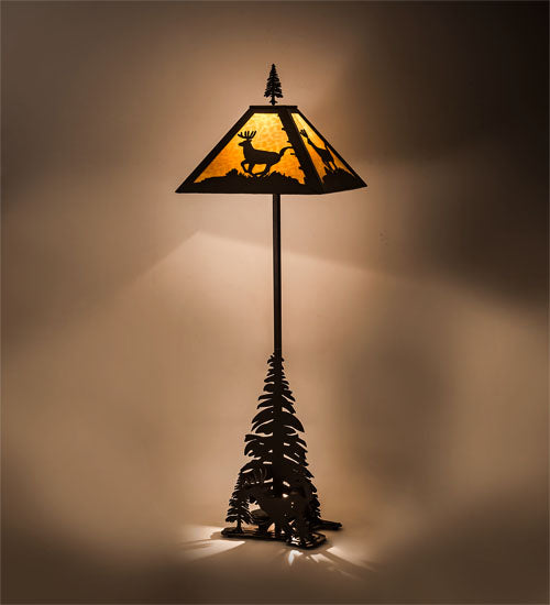 77" High Pine Tree Deer Floor Lamp | The Cabin Shack