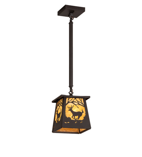 Bronze Deer Pine Trail Pendant Far | The Cabin Shack