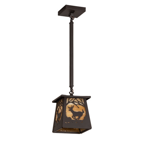 Bronze Deer Pine Trail Pendant Far | The Cabin Shack