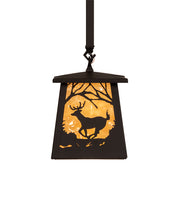 Bronze Deer Pine Trail Pendant Front | The Cabin Shack