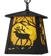 7" Square Majestic Woodland Elk Pendant 1 | The Cabin Shack