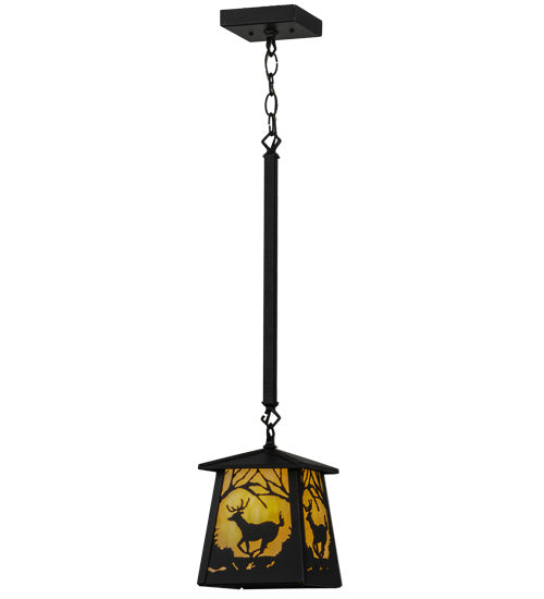 7" Square Running Deer Trail at Dawn Pendant | The Cabin Shack
