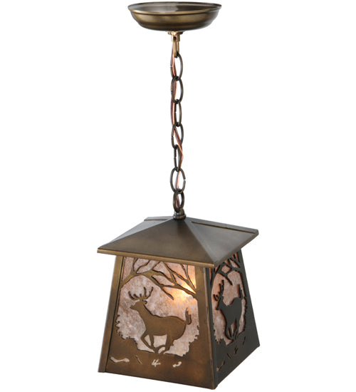 7" Square Running Deer Trail Mountain Pendant 3 | The Cabin Shack