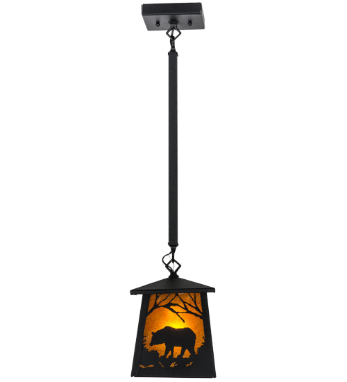 Black Woodland Forest Bear Pendant