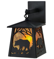 Black Amber Majestic Woodland Bear Wall Sconce | The Cabin Shack