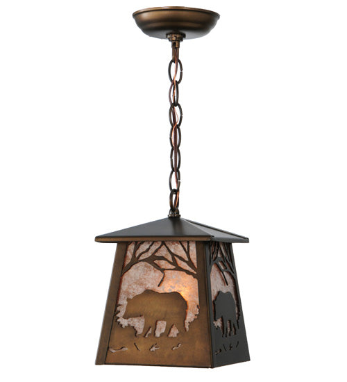 Copper Woodland Forest Bear Pendant