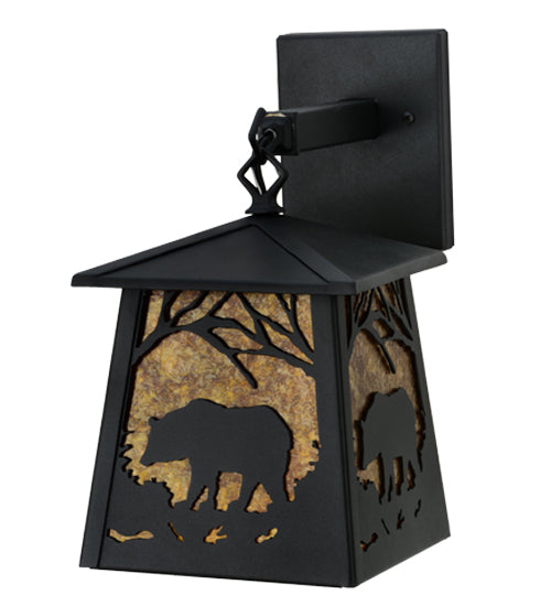 Black Majestic Woodland Bear Wall Sconce Corner | The Cabin Shack