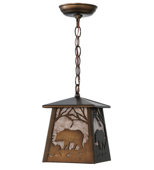 Copper Woodland Forest Bear Pendant
