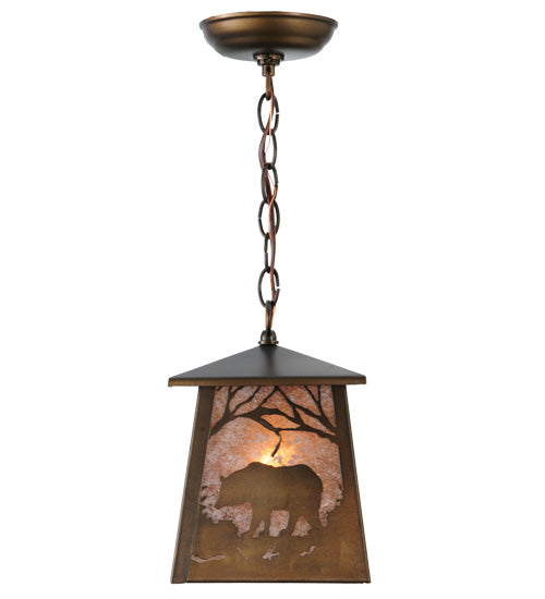 Copper Woodland Forest Bear Pendant