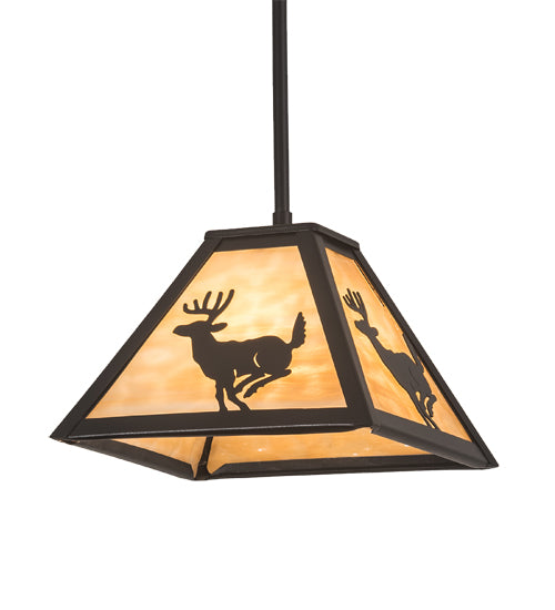 8" Square Scampering Deer Pendant 2 | The Cabin Shack