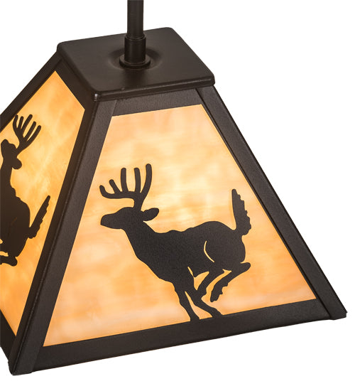 8" Square Scampering Deer Pendant 1 | The Cabin Shack