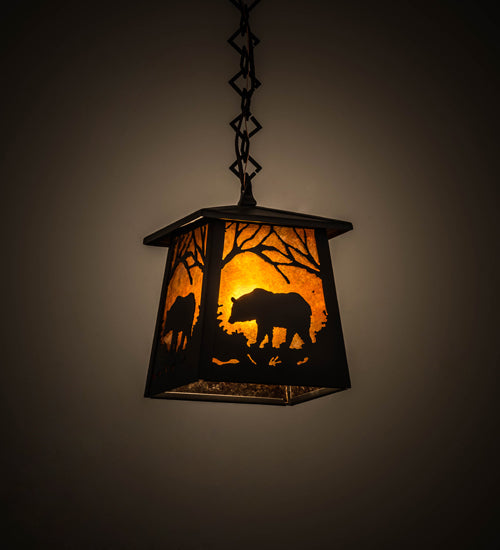 Wrought Iron Woodland Forest Bear Pendant | The Cabin Shack