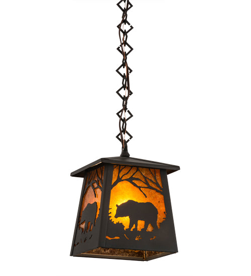 Wrought Iron Woodland Forest Bear Pendant
