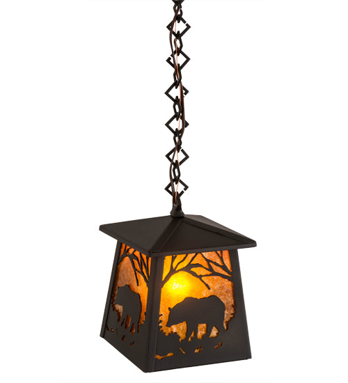 Wrought Iron Woodland Forest Bear Pendant