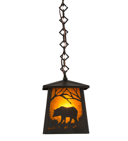 Wrought Iron Woodland Forest Bear Pendant